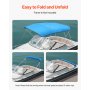 VEVOR 4 Bow Boat Bimini Tops, 600D Polyester Canopy, Waterproof & Sun Protection Boat Awning Canopy with Storage Bag, Bimini Top Replacement, 96"Lx(91"-96")W, Pacific Blue (Support Frame Not Included)
