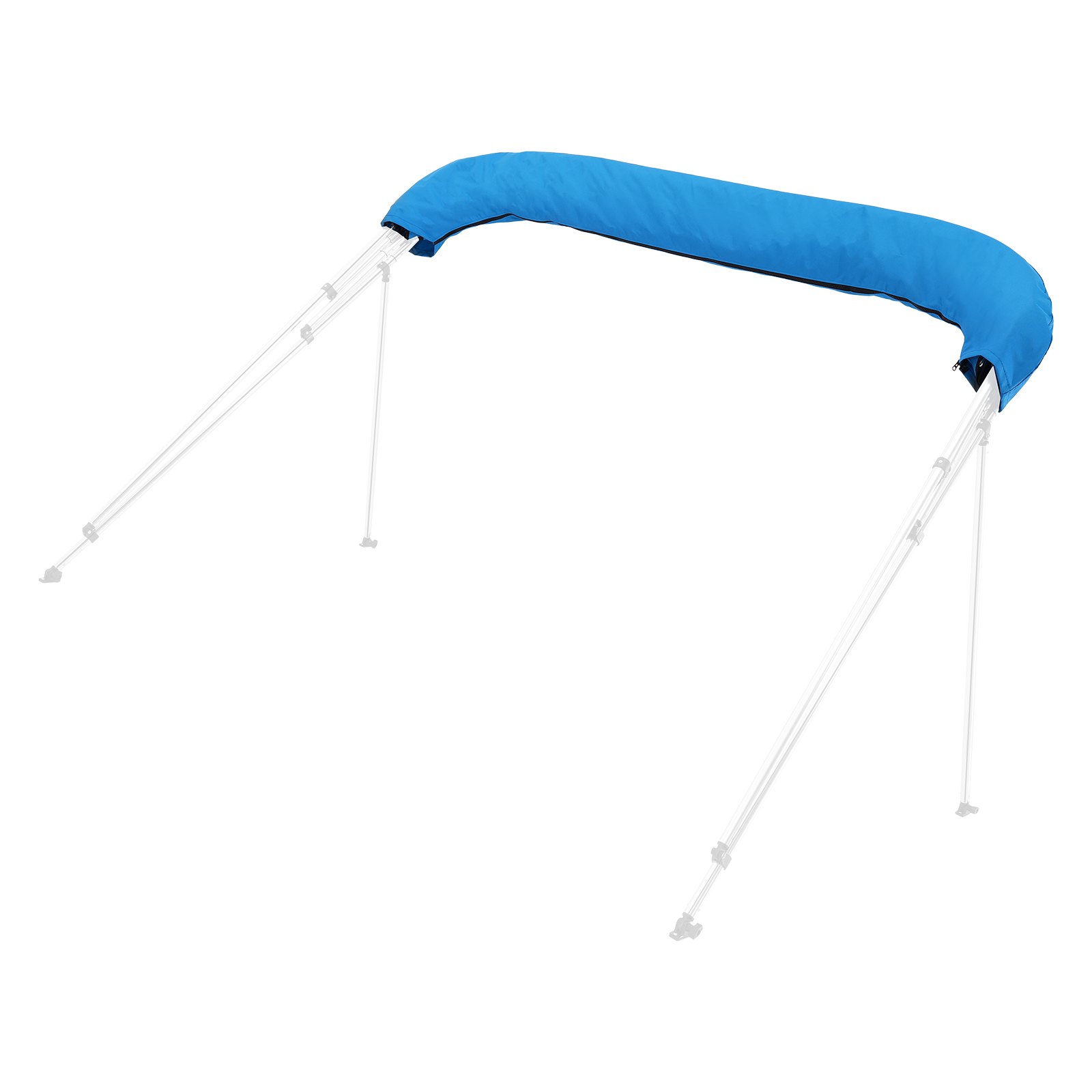 VEVOR Bimini Top Vervangende Bootkap Zonnescherm (4 Bogen) Gemaakt van 600D Polyester, Waterdichte Zonnescherm Bootkap met Opbergtas (Zonder Steunstok) 246-262 cm (B) Blauw