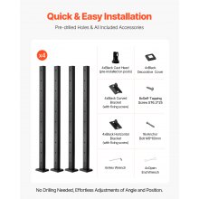 VEVOR Kabelleuningpalen 4-pack 914x50,8x50,8mm 4JZLGZXHS914MY65M001V0