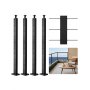 VEVOR 4-Pack Cable Railing Post, 36x1x2 In Horizontal-Hole Deck Railing Post with Pre-Drilled Holes, Stainless Steel Cable Rail Post with Horizontal and Curved Bracket, Black, 4JZLGZXHS914UUOI6001V0