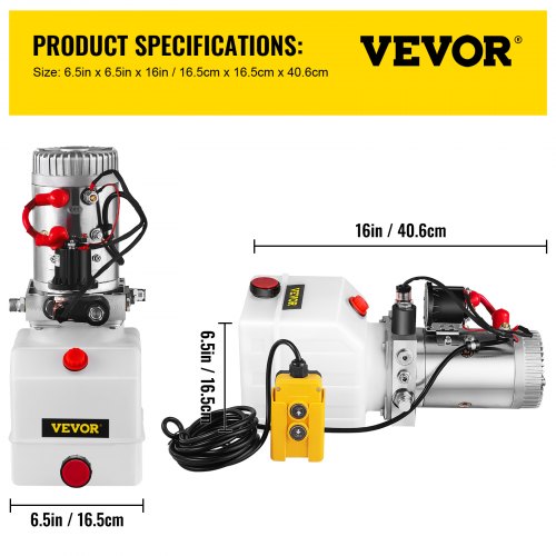 12V 4L Auto Hydraulische Kunstpomp Voeding Enkelwerkend voor Dump Truck