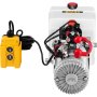 VEVOR 4L hydraulische pomp nominaal toerental, 2850R/MIN hydraulische unit enkelwerkende kieppomp, hydraulische unit met kunststof tank 4,5M kabel afstandsbediening