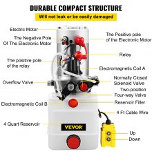 12V 4L Auto Hydraulische Art Pomp Voeding Dubbelwerkend voor Dump Truck