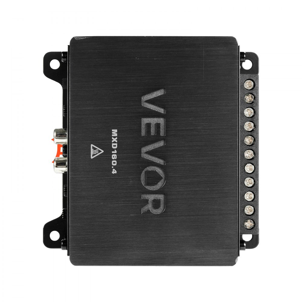 VEVOR 4-kanaals auto-versterker, klasse D brugversterker, max. 4 x 110 W bij 4 ohm / 4 x 160 W bij 2 ohm, krachtige versterker voor SUV's, pick-ups en terreinwagens, multi-kanaals audioversterker