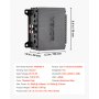 VEVOR Car Audio Amplifier, 4-Channel Bridgeable Car Amplifier, Multichannel Class D Stereo Amp, Max. 4 x 110W at 4 Ohms / 4 x 160W at 2 Ohms, High Output, for SUVs, Pickups, and Off-Road Vehicles