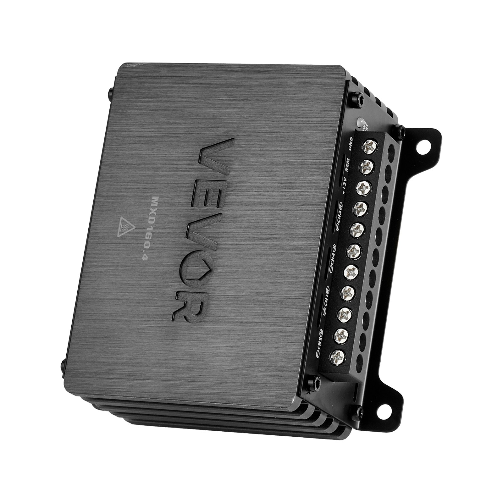VEVOR 4-kanaals auto-versterker, klasse D brugversterker, max. 4 x 110 W bij 4 ohm / 4 x 160 W bij 2 ohm, krachtige versterker voor SUV's, pick-ups en terreinwagens, multi-kanaals audioversterker