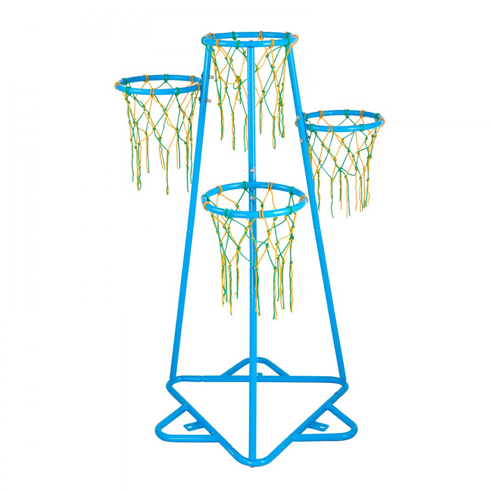 VEVOR basketbalring voor kinderen, basketbalring met 4 baskets voor kinderen, draagbare basketbalstandaard met verstelbare hoogte en 3 ballen, basketbalspeelset voor kinderen van alle leeftijden, jongens en meisjes