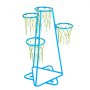 VEVOR basketbalring voor kinderen, basketbalring met 4 baskets voor kinderen, draagbare basketbalstandaard met verstelbare hoogte en 3 ballen, basketbalspeelset voor kinderen van alle leeftijden, jongens en meisjes