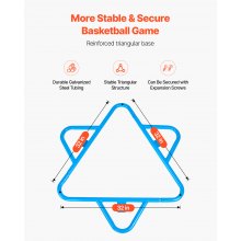 VEVOR Basketbalring voor kinderen, 4 manden, draagbare basketbalstandaard, in hoogte verstelbaar