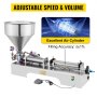 VEVOR Horizontal Pneumatic Liquid Paste Filling Machine 50-500ML Volume, Cream Filling Machine 30L Hopper, Pneumatic Paste Filling Machine for Liquid and Paste