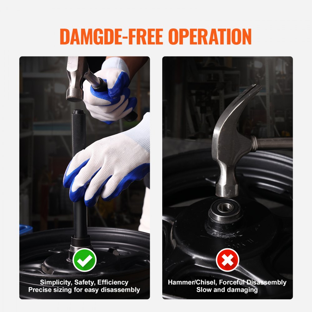 VEVOR 52-delige wiellager drukstuk aandrijfset, lager drukstukken set 18-65 mm, meenemer voor lagerbussen, asafdichtingslager persgereedschap, montage schijven, bussen, asafdichtingsdrukstuk persgereedschap