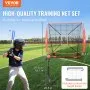 VEVOR Pitching Net Pitching Target Baseball 153,4 x 90 x 153 cm, Baseball & Softball Pitching Target Gemaakt van Polyester Pitcher Net voor Jeugd & Volwassenen, Draagbare 600D Opbergtas Rood