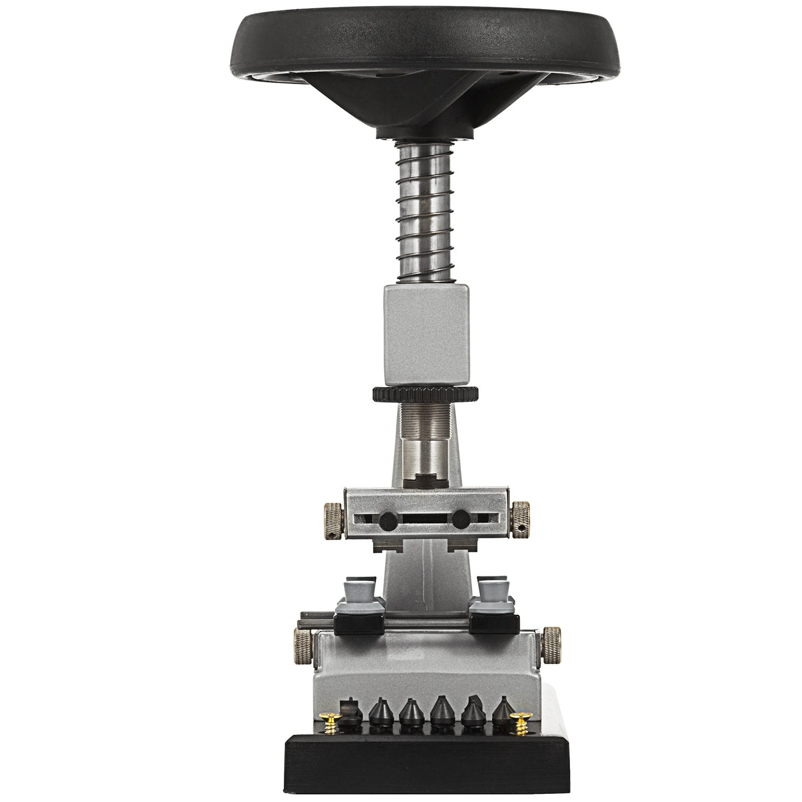 VEVOR 5700 Tafelhorloge Opener 10 cm × 25 cm, Horlogekast Opener Diameter 15 cm, Horloge Opener Gereedschapset 3 kg, met Horlogebandhouder, Reparatie Horlogegereedschap - Houten Basis voor Rolex, Tudor Horloges