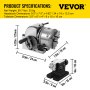 VEVOR verdeelkop met MT2 spankop, draaitafel met indexering, centerhoogte 101,6 mm, 23 kg verdeelkop, draaitafel met platen, stevige ondersteuning voor het werkstuk