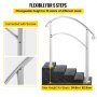BuoQua 5FT Adjustable Handrail Fits for 4 or 5 Steps Matte White Stair Rail Wrought Iron Handrail with Installation Kit Hand Rails for Outdoor Steps