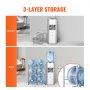 VEVOR 3 Tiers Water Jug Holder Double Row Water Bottle Rack for 6 Bottles Silver