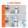 VEVOR 4 Tiers Water Jug Holder, 5 Gallon Water Bottle Holder, Single Row Water Bottle Rack for 4 Bottles, Heavy Duty Water Jug Rack for Kitchen, Office, Living Room, Silver