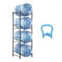 VEVOR 4-laags waterkanhouder, 5 gallon waterfleshouder, enkellaags ijzeren waterflesrek voor 4 flessen, robuust waterkanrek Waterkanhouder voor keuken, kantoor, woonkamer, zwart