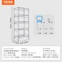 VEVOR 5-laags waterkanhouder, 5-gallon waterfleshouder, dubbellaags waterflesrek voor 10 flessen, robuust waterkanrek voor keuken, kantoor, woonkamer, zilvergrijs
