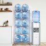 VEVOR 5-laags waterkanhouder, 5-gallon waterfleshouder, dubbellaags waterflesrek voor 10 flessen, robuust waterkanrek voor keuken, kantoor, woonkamer, zilvergrijs