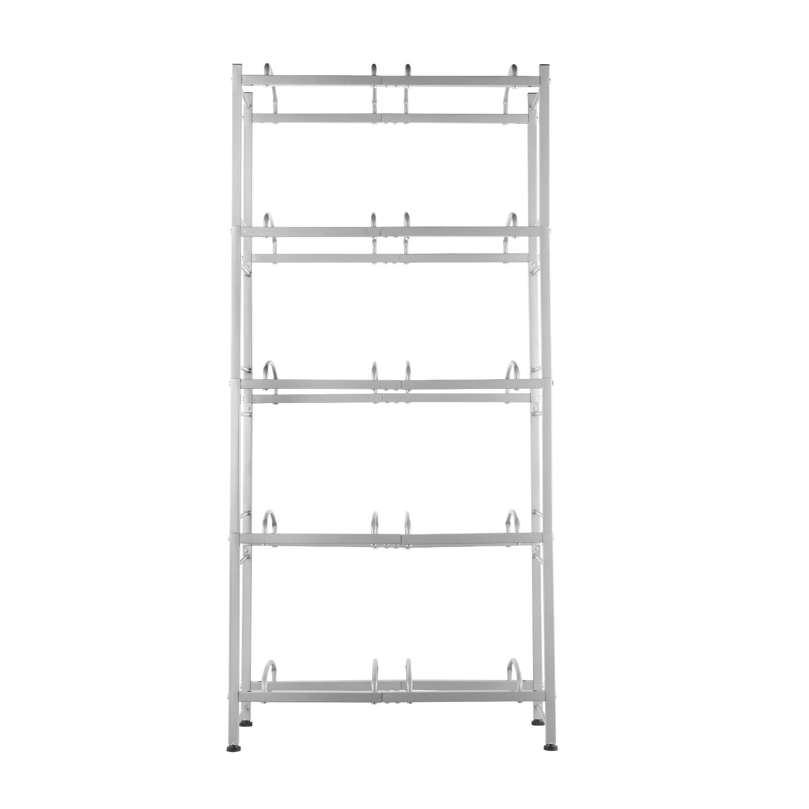 VEVOR 5-laags waterkanhouder, 5-gallon waterfleshouder, dubbellaags waterflesrek voor 10 flessen, robuust waterkanrek voor keuken, kantoor, woonkamer, zilvergrijs
