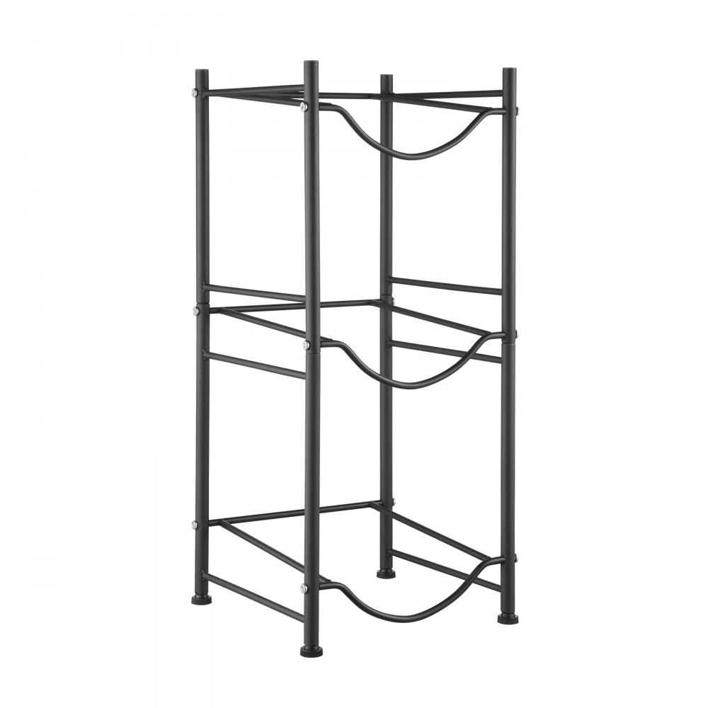 VEVOR 3-laags waterkanhouder, 5-gallon waterfleshouder, enkellaags waterflesrek voor 3 flessen, robuust waterkanrek voor keuken, kantoor, woonkamer, zwart
