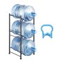 VEVOR 3 Tiers Water Jug Holder Single Row Water Bottle Rack for 3 Bottles Black