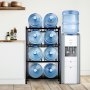 VEVOR 4 Tiers Water Jug Holder, 5 Gallon Water Bottle Holder, Double Row Water Bottle Rack for 8 Bottles, Heavy Duty Water Jug Rack for Kitchen, Office, Living Room, Black