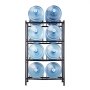 VEVOR 4 Tiers Water Jug Holder, 5 Gallon Water Bottle Holder, Double Row Water Bottle Rack for 8 Bottles, Heavy Duty Water Jug Rack for Kitchen, Office, Living Room, Black