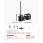 VEVOR elektrische hydraulische krik 5 ton met geïntegreerde luchtpomp, zwart, voor pick-ups, SUV's en sedans, hefhoogte 155–450 mm, bandenwisselgereedschap met afstandsbediening, veiligheidshamer en LED-verlichting