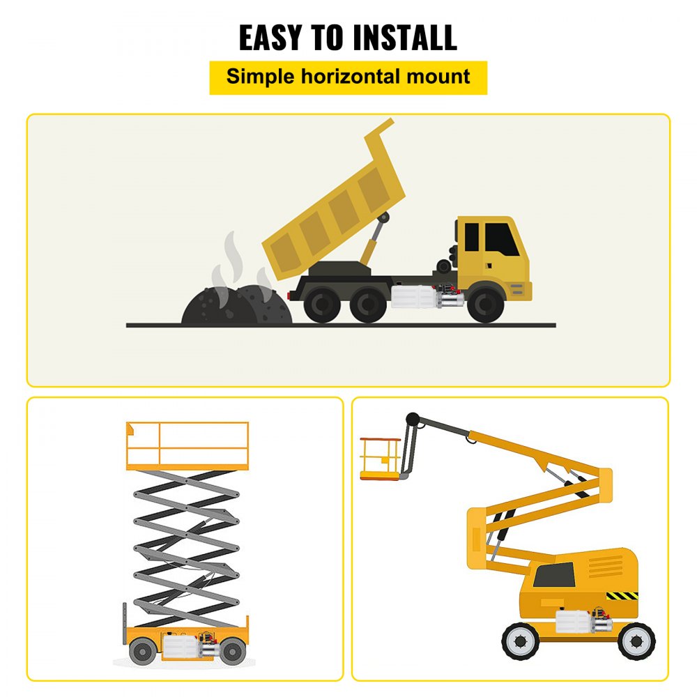 VEVOR 6L hydraulische pomp nominaal toerental, 2850R/MIN hydraulische unit enkelwerkende kieppomp, hydraulische unit met kunststof tank 4,5M kabel afstandsbediening