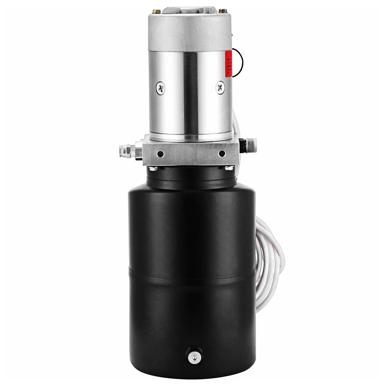 VEVO 12V DC Hydraulic Pump Single Acting Hydraulic Power Unit 6 Quart Steel Reservoir Hydraulic Pump Unit for Dump Trailers Remotely Controlled Car Lift Pump(Single Acting 6 Quart)