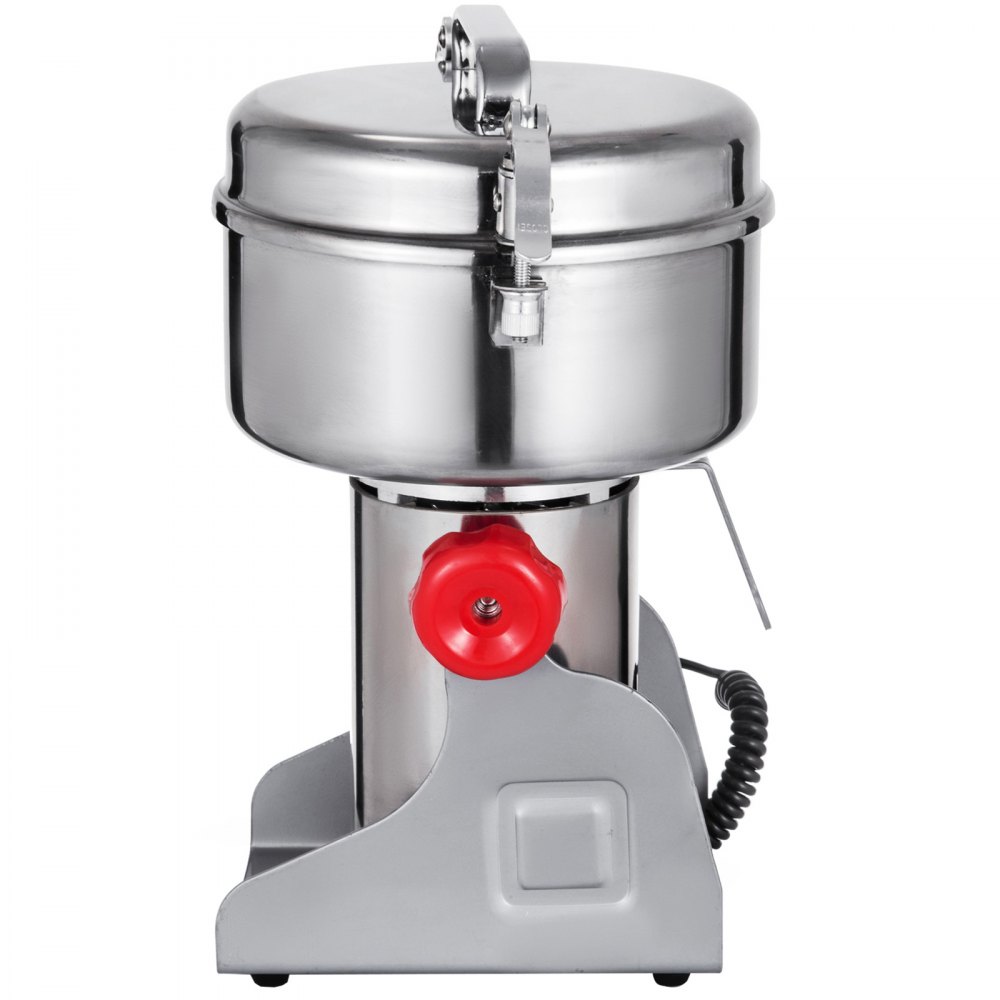 VEVOR Poeder Machine Molen 1800 W Swing Type Graanmolen Machine 750 G Elektrische Graanmolen van 304 Roestvrij Staal met een 26000 t/min Rotatiesnelheid, Rode Tijdsteller en Overbelastingsbeveiliging