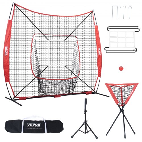 GoSports 1,5 m x 1,5 m honkbal & softbal oefennet met boog type frame, draagtas en slagzone, geweldig voor alle vaardigheidsniveaus GoSports 1,5 m x 1,5 m honkbal & softbal oefennet met boog type frame, draagtas en slagzone, geweldig voor alle vaardigheidsniveaus