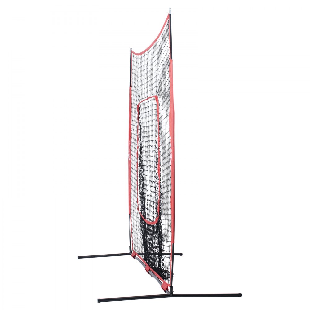 VEVOR 213,4 x 106 x 210 cm honkbal-softbal oefennet, honkbal-werpnet, slaan, vangen, werpen, vangnet trainingshulpmiddelen voor honkbaluitrusting met boogframe, draagtas en slagzone