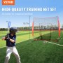 VEVOR 213,4 x 106 x 210 cm honkbal-softbal oefennet, honkbal-werpnet, slaan, vangen, werpen, vangnet trainingshulpmiddelen voor honkbaluitrusting met boogframe, draagtas en slagzone