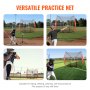 VEVOR 2134 x 2134 mm Pitching Net Pitching Target with Strike Zone, Baseball & Softball 9 Hole Training Equipment for Youth & Adults, Baseball Pitching Net Portable Quick Assembly Design