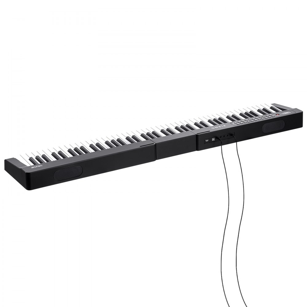 VEVOR 88-toetsen digitale piano, semi-gewogen toetsen, draagbare elektrische pianoset van normaal formaat met 1000 toetsen, ingebouwde luidsprekers, sustainpedaal, koptelefoon, Bluetooth, MIDI, USB voor beginners