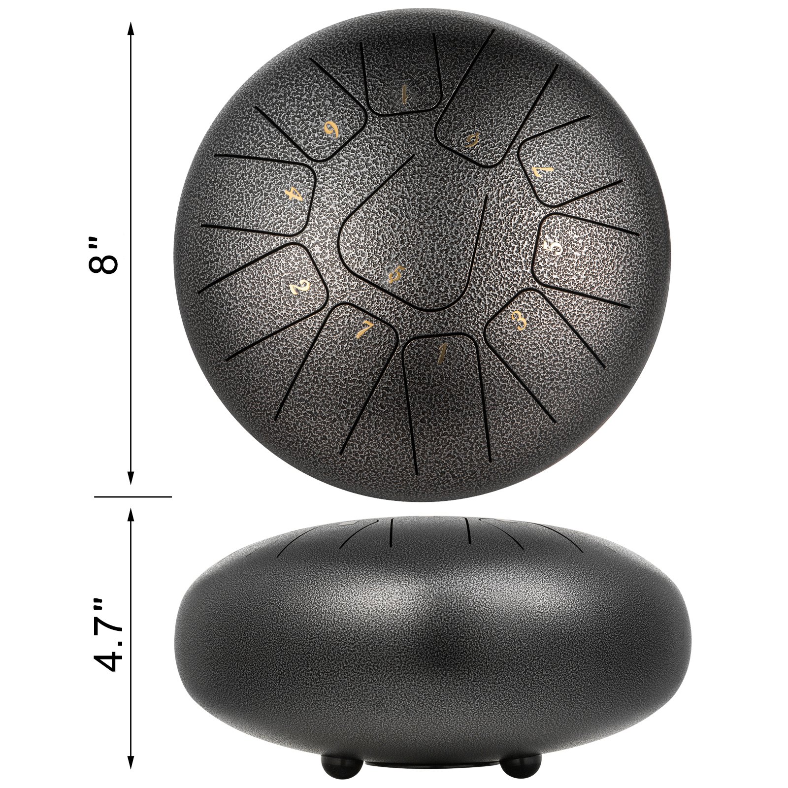 8" 11 Notes Steel Tongue Drum Handpan Pan Drum Hand Pan Drum Steel-titanium Alloy For Beginner
