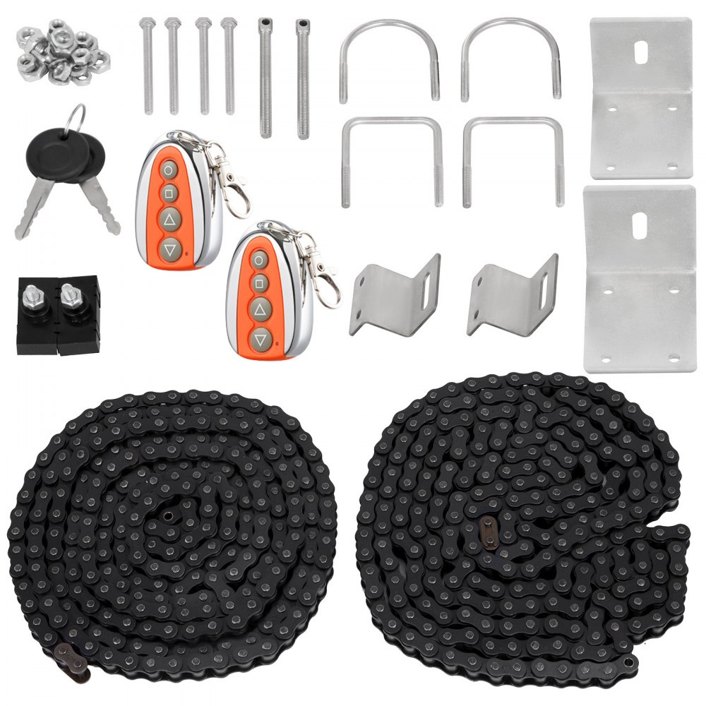 VEVOR AC1400 Schuifpoortopener 1400 kg met 2 afstandsbedieningen, Hardwarekit voor poortbediening voor veiligheid, Bewegingssnelheid 13 m/min, Elektrische rolpoortmotor voor opritschuifpoorten