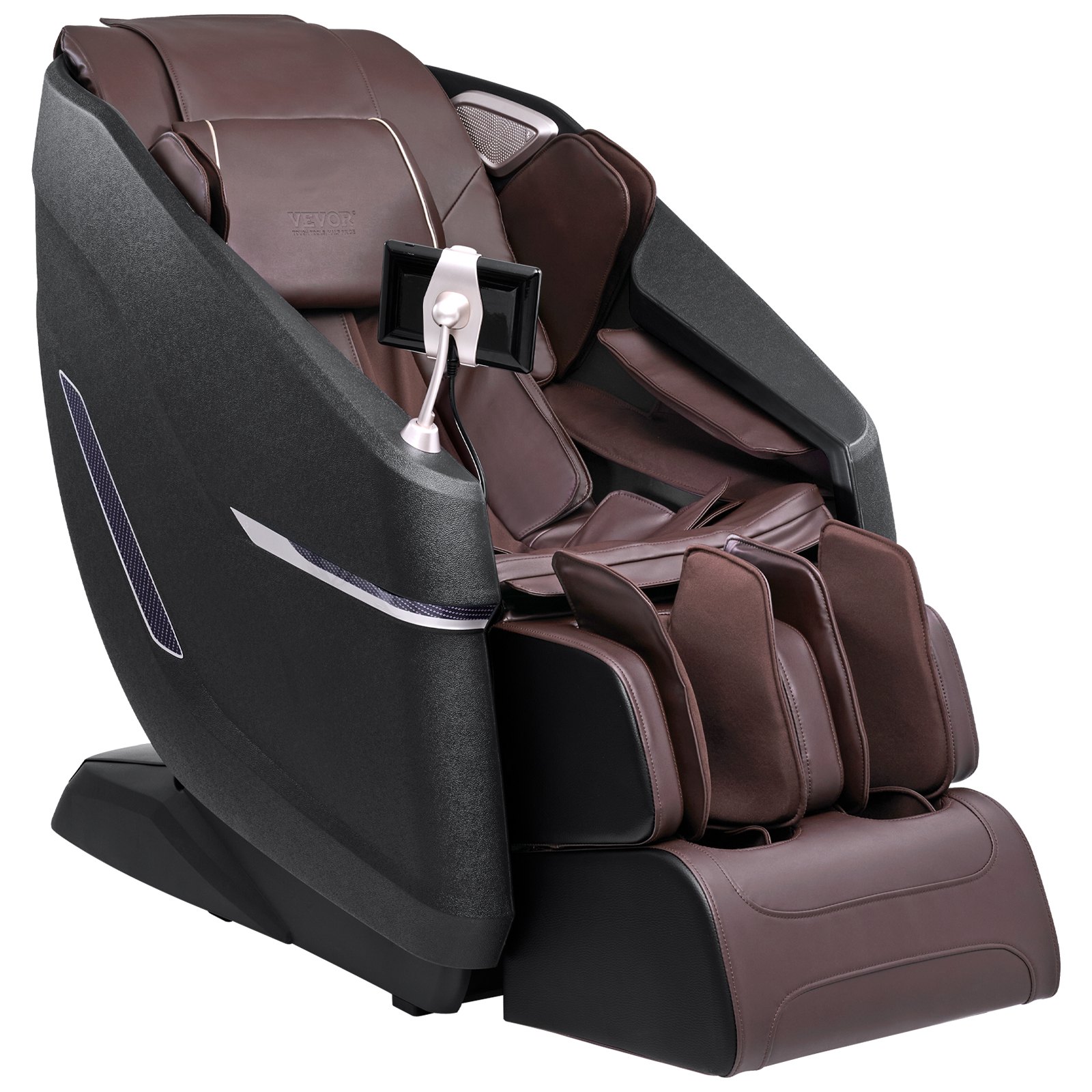 VEVOR Massagestoel met Flexibele SL Rail, 3D Full Body Shiatsu Massager, Zero Gravity, 10 tot 18 Automatische Standen, Verwarming, Bluetooth Speaker, Luchtkussen en Touchscreen 150 kg
