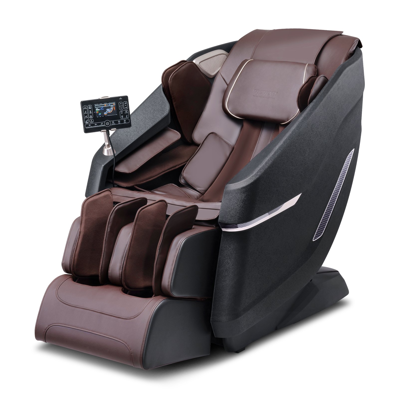 VEVOR Massagestoel met Flexibele SL Rail, 3D Full Body Shiatsu Massager, Zero Gravity, 10 tot 18 Automatische Standen, Verwarming, Bluetooth Speaker, Luchtkussen en Touchscreen 150 kg