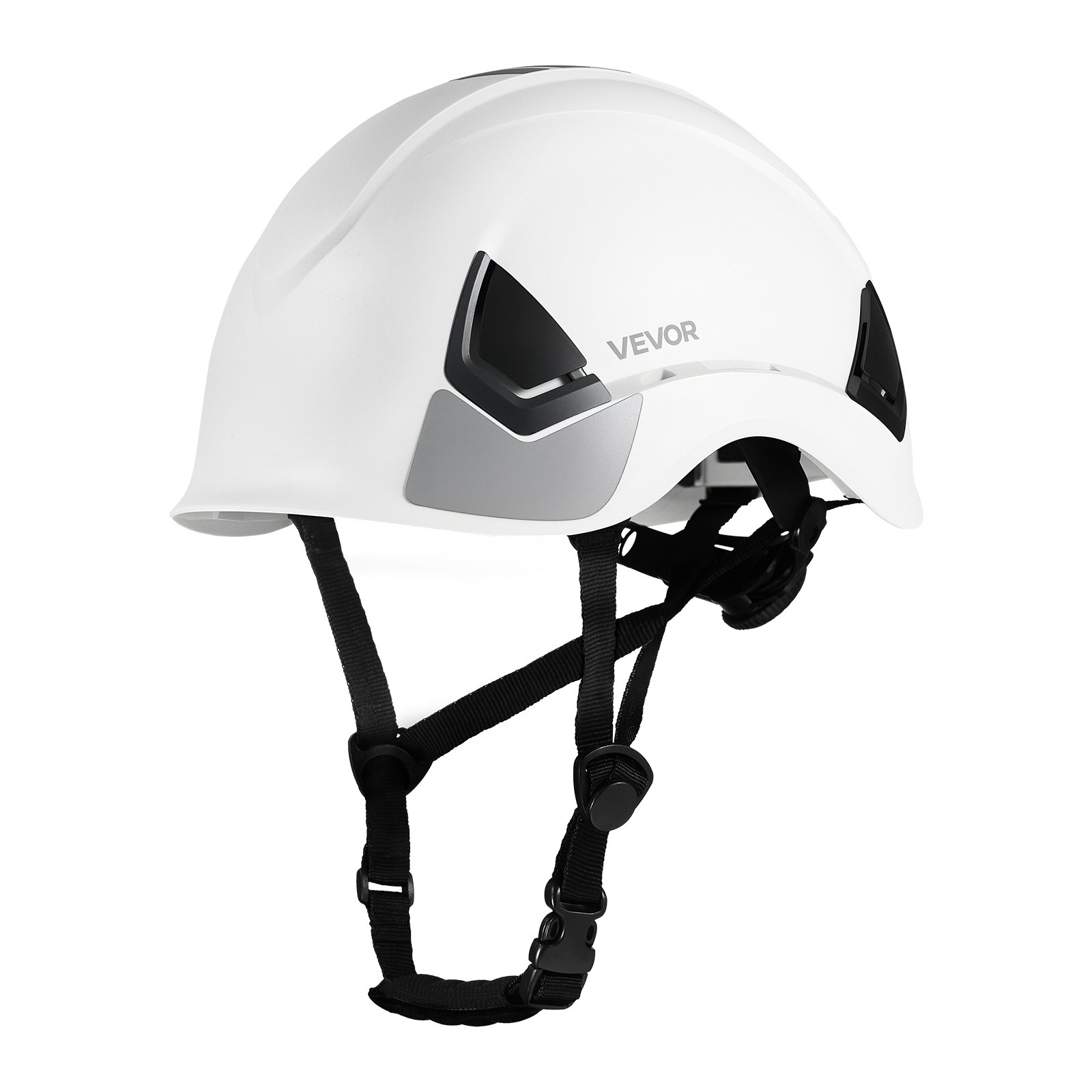 VEVOR ANSI/ISEA Z89.1 goedgekeurde ABS-veiligheidshelm met 6-punts ratelbevestiging, verstelbare industriële helm, geventileerde bouwhelm, werkhelm voor industriële bouwwerkkleding, wit