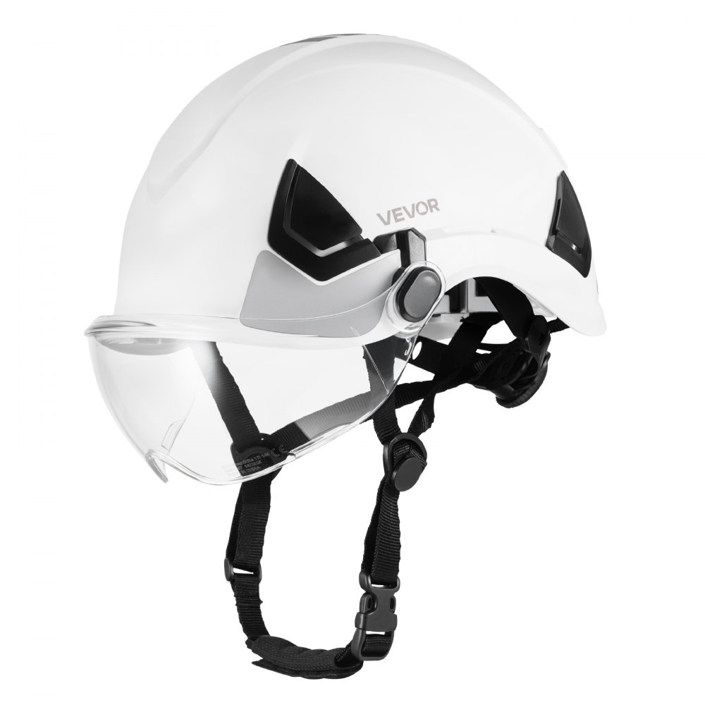 VEVOR Veiligheidshelm ANSI/ISEA Z89.1 goedgekeurd met vizier en 6-punts ratelbevestiging, verstelbare industriële helm, geventileerde bouwhelm, werkhelm voor industriële bouw, werkkleding