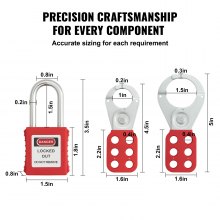 VEVOR elektrische lockout-tagout-set, 60-delig beveiligingslockout-tagout-station inclusief hangsloten, grendels, tags, nylon banden, uitbreidingsset en lockout-stationbord
