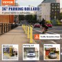 VEVOR 2pcs 36" Parking Lot Safety Bollard Parking Barrier Posts, 20x20cm Parking Barrier Parking Post, Parking Post Traffic Road Tube Rod, Suitable for Indoor and Outdoor Areas, Parking Lots