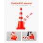 VEVOR Safety Cones, 6 x 36\" Traffic Cones, PVC Orange Construction Cones, Reflective Collars Traffic Cones with Weighted Base Used for Traffic Control, Driveway Road Parking and School Improvement