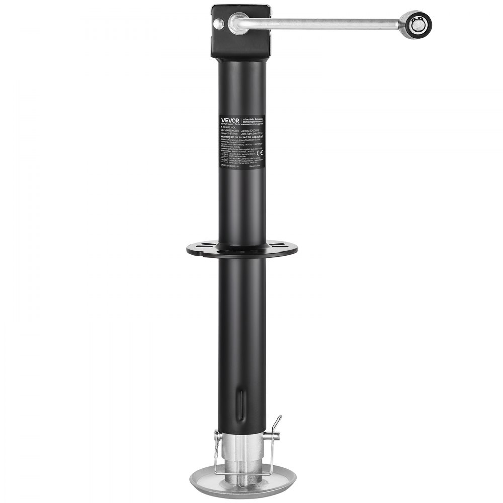 VEVOR 2267 kg A-Frame Trailer Jack, 381 mm Vertical Travel, Trailer Lift Jack with Adjustable 7-Level Drop Leg & Drill Socket, Cordless Drill Compatible, Suitable for RV, Utility, Yacht Trailers