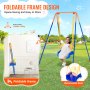 VEVOR swing sets with foldable frame design and removable seat, supports up to 200lbs/90kg.