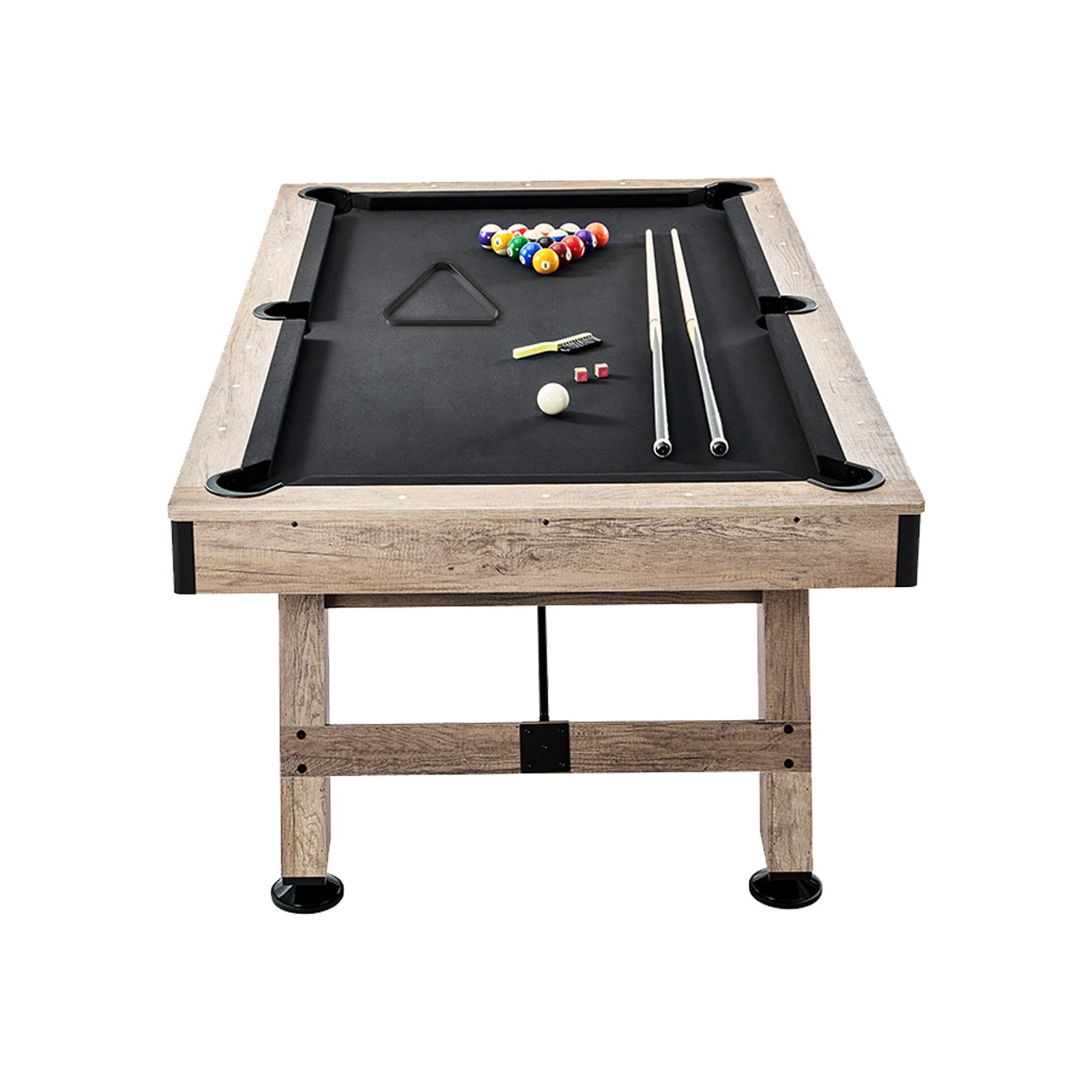 VEVOR Pooltafel, 2,13 m Pooltafel, Pooltafel met verstelbare poten, Pooltafelset inclusief ballen, keuen, krijt en borstel, Perfect voor de familiespeelkamer voor kinderen en volwassenen